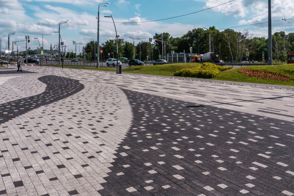 Тротуарная плитка Абрис, мрамор, черная (Б.3.А.6)