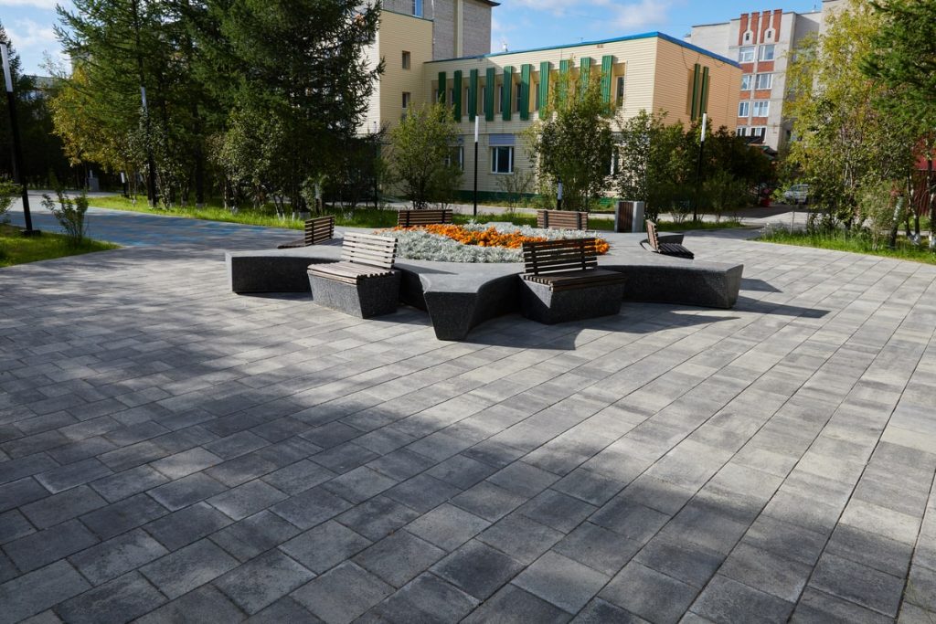 Тротуарная плитка Квадрат 300х300, гранит, Антрацит (Б.1.К.6)